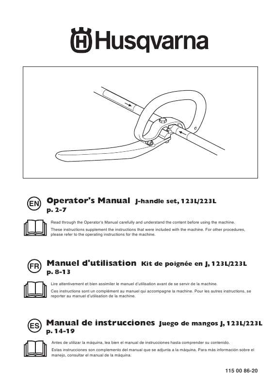 Notice HUSQVARNA JHANDLE SET 223 L tronçonneuse Trouver une solution